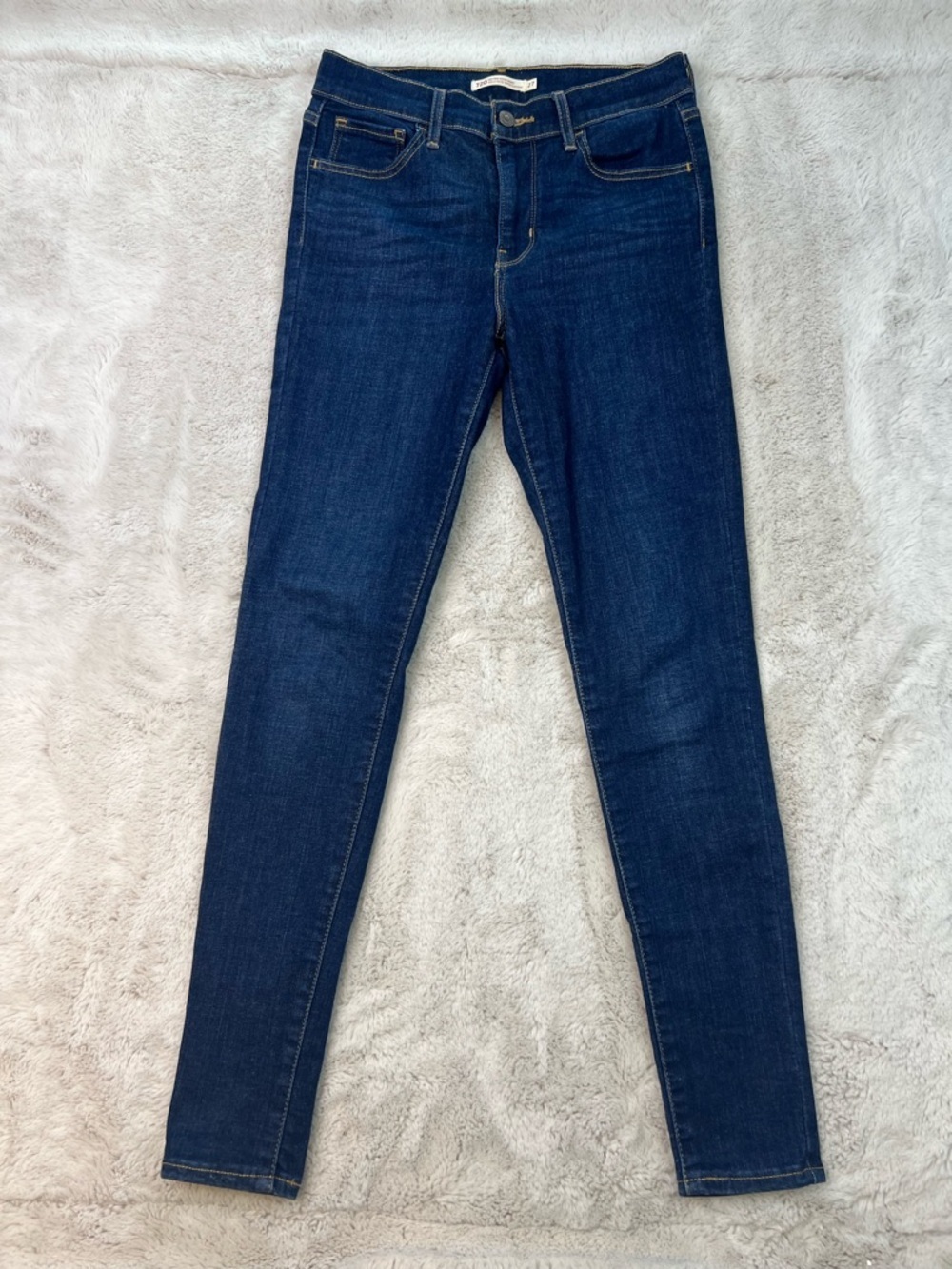 Levis 720 High Rise Super Skinny Size 27 Dark Denim 29" Inseam Cotton Stretch
